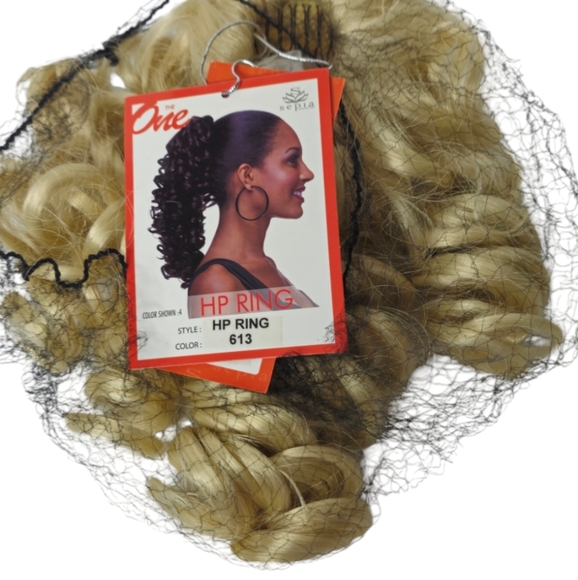 *H25477 NWT Sepia Curly Blonde Ponytail  Bun - Picture 7 of 10